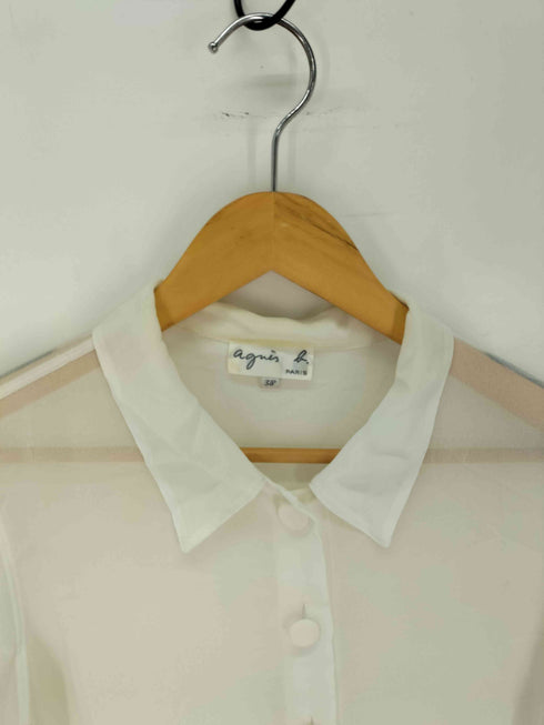 アニエスベー agnes b. PARIS サンライズ期 シアー L/S シャツ レディース JPN:38
