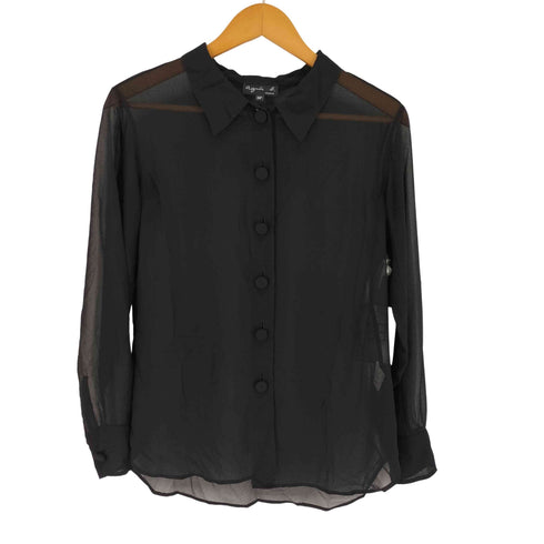 アニエスベー agnes b. PARIS サンライズ期 シアー シャツ レディース JPN:38