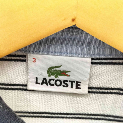 ラコステ LACOSTE ボーダー鹿の子ポロシャツ メンズ 3