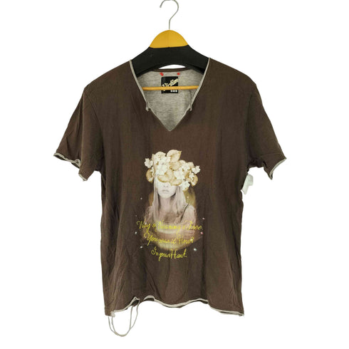 ヴィクティム VICTIM デストロイ加工 レイヤードデザイン フラワーレディー プリント Tシャツ レディース JPN:L