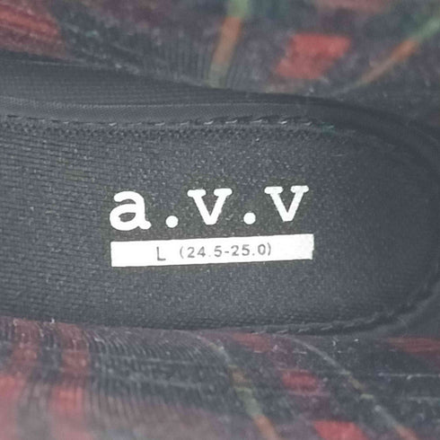 アーヴェヴェ a.v.v 裏地チェック レインブーツ レディース JPN:L