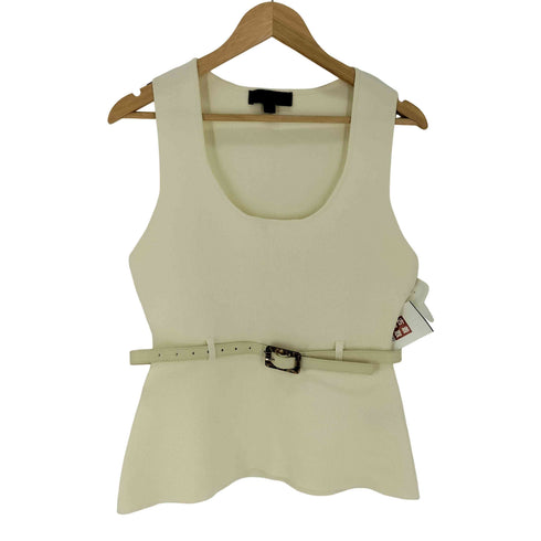 ザラ ZARA ベルト付き ペプラムノースリーブニット レディース import:M