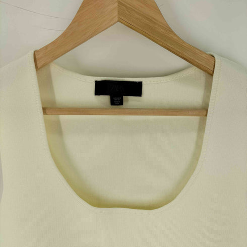 ザラ ZARA ベルト付き ペプラムノースリーブニット レディース import:M