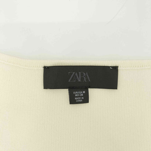 ザラ ZARA ベルト付き ペプラムノースリーブニット レディース import:M