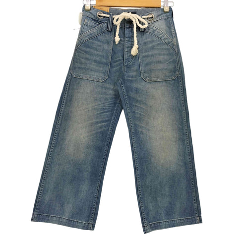 ポロラルフローレン POLO RALPH LAUREN THE WIDE LEG CROP ワイド レッグ クロップド ベルトロープ付き デニム レディース UK:26-27