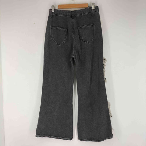 ダメージデニム ワイド ブラック パンツ メンズ JPN:XL