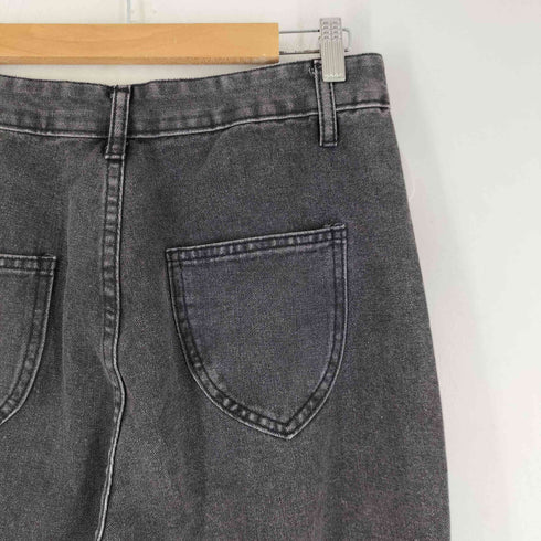 ダメージデニム ワイド ブラック パンツ メンズ JPN:XL