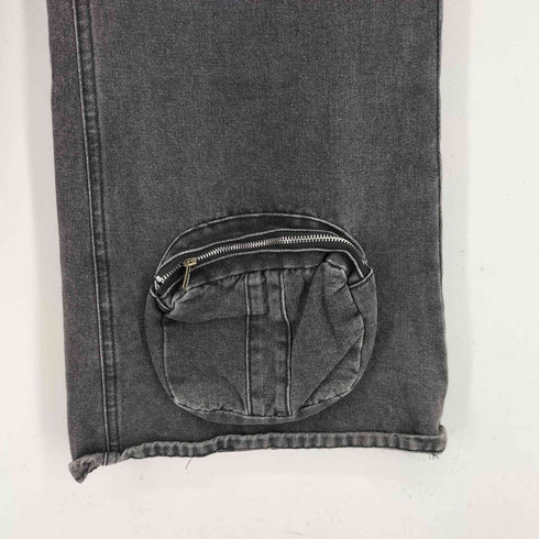 ダメージデニム ワイド ブラック パンツ メンズ JPN:XL