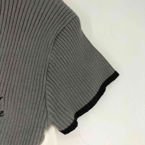 amerge. ワンポイント刺繍 アシンメトリー ワンショルダー リブワンピース レディース JPN:M