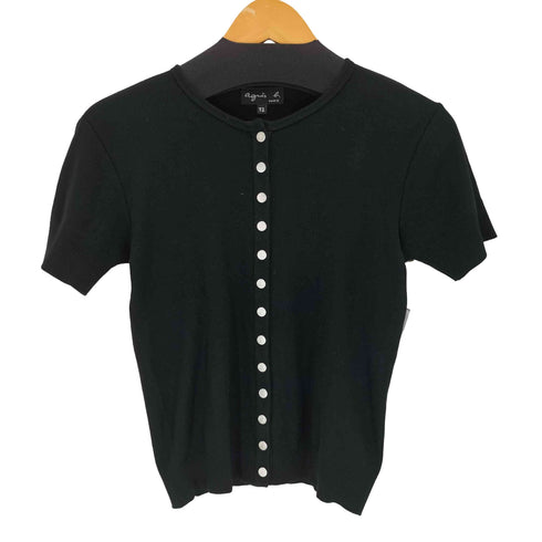 アニエスベー agnes b. スナップボタン S/S カーディガン サンライズ期 レディース T2