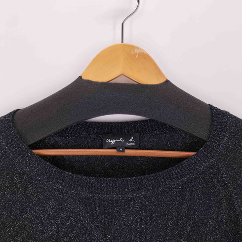 アニエスベー agnes b. PARIS サンライズ期 シルク混 ラメニット レディース JPN:1