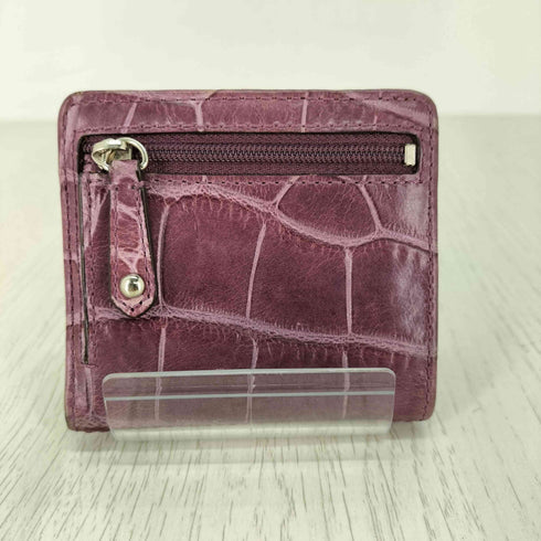 コーチ COACH クロコ型押しレザー 二つ折り財布 レディース
