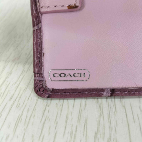 コーチ COACH クロコ型押しレザー 二つ折り財布 レディース