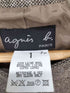 アニエスベー agnes b. PARIS サンライズ期 ウール キュプラ ノーカラージャケット レディース JPN:1