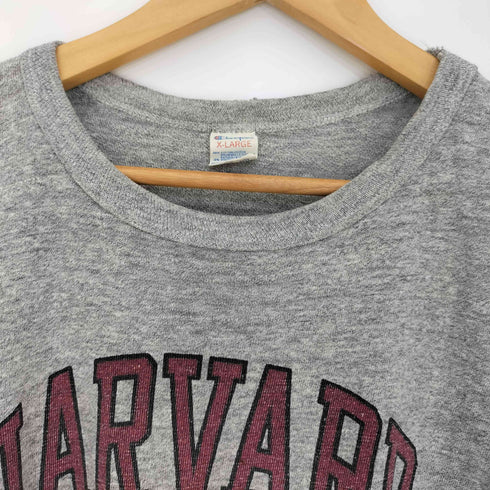 チャンピオン Champion 83~85年製 USA製 トリコタグ 後期 袖シングル 染み込みプリント HARVARD WRESTLING アーチ2段 プリント 霜降り 88 Tシャツ メンズ import:XL