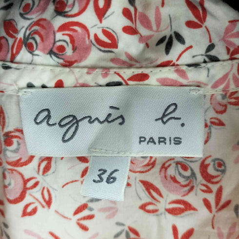 アニエスベー agnes b. PARIS サンライズ期 コットン 花柄 ノースリーブワンピース レディース JPN:36