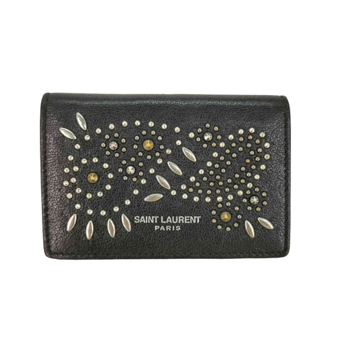 サンローラン Saint Laurent ペイズリースタッズ付き三つ折り財布 レディース