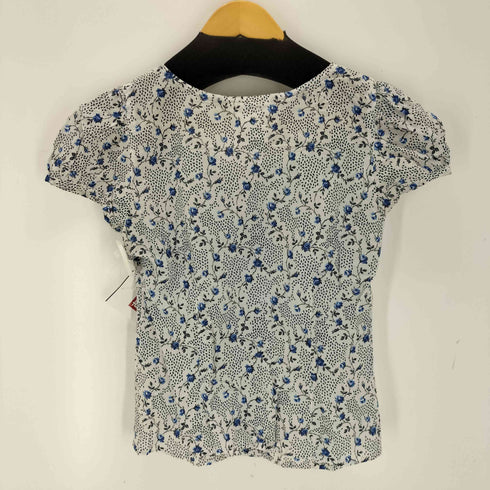 アニエスベー agnes b. PARIS サンライズ期 白タグ コットン 花柄 S/Sシャツ レディース JPN:36