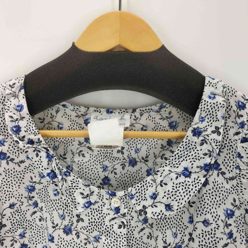 アニエスベー agnes b. PARIS サンライズ期 白タグ コットン 花柄 S/Sシャツ レディース JPN:36
