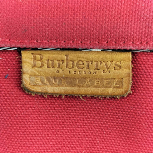 バーバリーブルーレーベル BURBERRY BLUE LABEL 90S ホースロゴ刺繍 キャンバス トートバッグ ノバチェック レディース