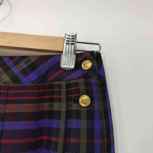 LA MODE SMARTI ウール タータンチェック プリーツ スカート レディース DE:38