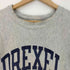 チャンピオン Champion 90-00s 刺繍タグ USA製 REVERSE WEAVE ラバープリント DREXEL アーチ カプセル2段 ゾロ目22 クルーネック スウェット メンズ import:L