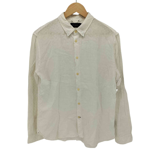 ポールスミスジーンズ Paul Smith JEANS リネン100 ドット マチ付き 隠しボタンダウン シャツ メンズ import:L