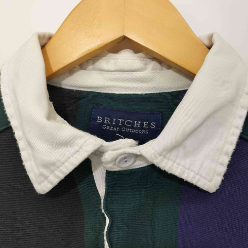 BRITCHES 90s コットン ストライプ ラガーシャツ メンズ import:XL