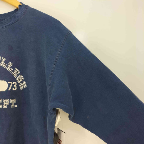 チャンピオン Champion 70-76年製 単色タグ 前期 USA製 REVERSE WEAVE ラバープリント アーチ カプセル3段 カレッジ スウェット メンズ import:XL