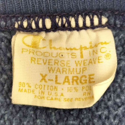 チャンピオン Champion 70-76年製 単色タグ 前期 USA製 REVERSE WEAVE ラバープリント アーチ カプセル3段 カレッジ スウェット メンズ import:XL