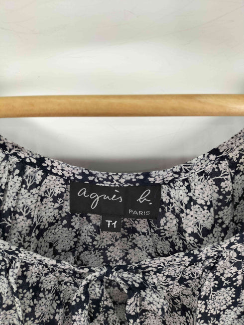 アニエスベー agnes b. PARIS サンライズ期 花柄 コットン ブラウス レディース T1
