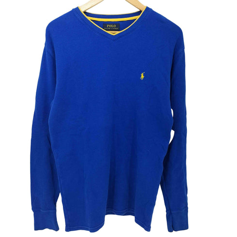 ポロラルフローレン POLO RALPH LAUREN ポニー刺繍 コットン サーマル Vネック L/S Tシャツ メンズ import:M