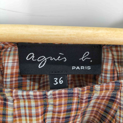アニエスベー agnes b. PARIS サンライズ期 コットン チェックブラウス レディース JPN:36