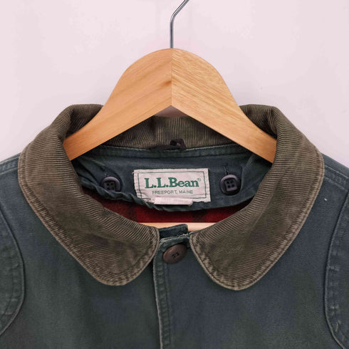 エルエルビーン L.L.Bean 80s USA製 チェックライナー付き 丸襟 コーデュロイ切替 ハンティングジャケット フィールドコート メンズ import:L