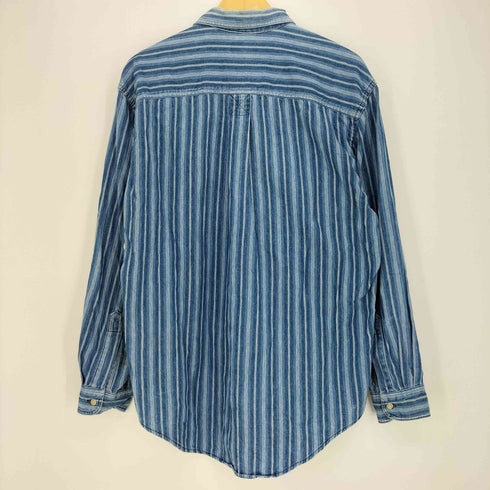エルエルビーン L.L.Bean 90-00s USA製 フロントポケット 長袖 ストライプ ボタンダウンシャツ メンズ import:M