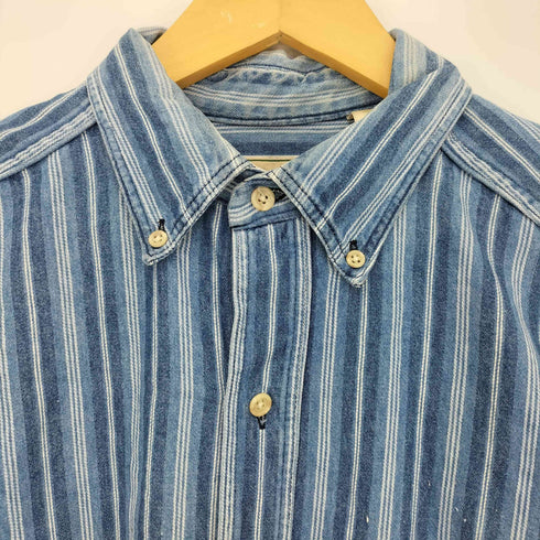エルエルビーン L.L.Bean 90-00s USA製 フロントポケット 長袖 ストライプ ボタンダウンシャツ メンズ import:M