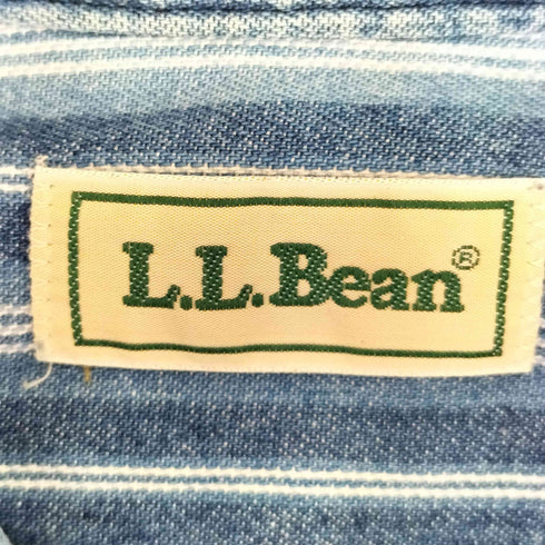 エルエルビーン L.L.Bean 90-00s USA製 フロントポケット 長袖 ストライプ ボタンダウンシャツ メンズ import:M