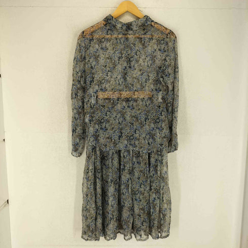 アニエスベー agnes b. PARIS サンライズ期 シルク 花柄 シャツ スカート セットアップ レディース JPN:36