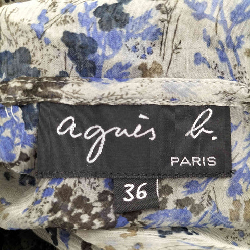 アニエスベー agnes b. PARIS サンライズ期 シルク 花柄 シャツ スカート セットアップ レディース JPN:36