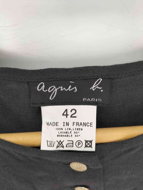 アニエスベー agnes b. PARIS サンライズ期 ボタン リネン シャツ ワンピース レディース JPN:42