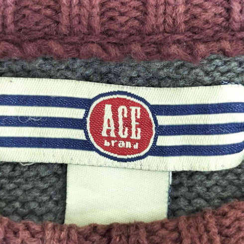 ACE brand 90-00s インドコットン ラグランニット メンズ import:M