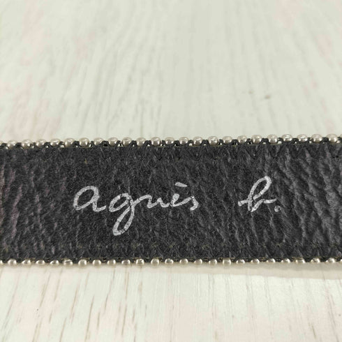 アニエスベー agnes b. イタリア製 スタッズレザーベルト レディース 80