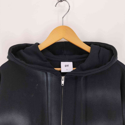 オーワイ OY 25AW DIRTY SPRAY EFFECT ZIP UP HOODIE ダーティー スプレー エフェクト L/S ジップ アップ フーディー メンズ import:L