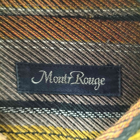 MontrRouge ストライプワンポケット長袖シャツ メンズ