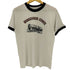 80s シングルステッチ HORSESHOE CURVE 染み込みプリント リンガー Tシャツ メンズ