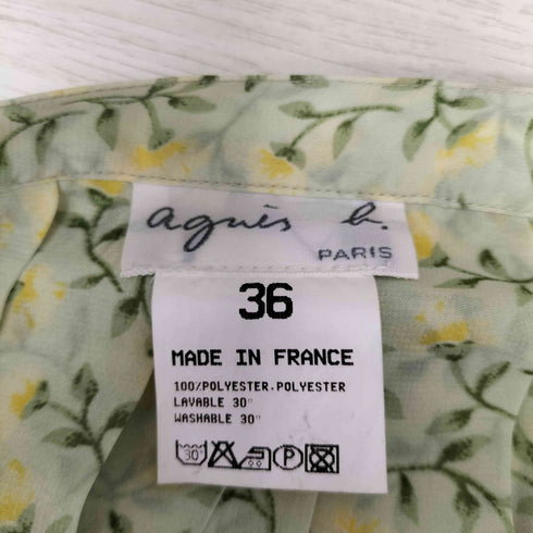 アニエスベー agnes b. PARIS サンライズ期 白タグ ポリエステル 花柄 スカート レディース JPN:36