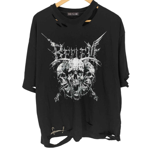 REFLEM レフレム スカルプリント ダメージ S/S Tシャツ メンズ FREE