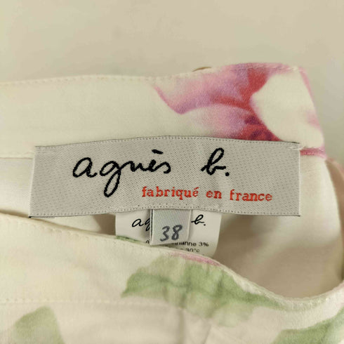 アニエスベー agnes b. サンライズ期 白タグ コットン ポリウレタン 花柄スラックス レディース JPN:38