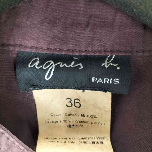 アニエスベー agnes b. バンドカラー ボタンダウン コットンジャケット サンライズ期 レディース JPN:36