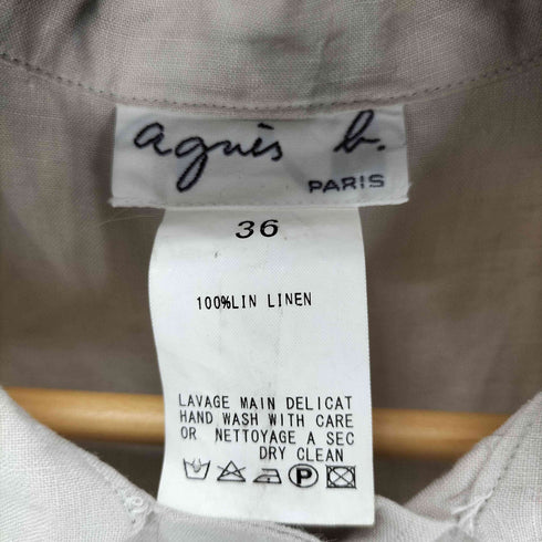 アニエスベー agnes b. 白タグ リネンシャツ レディース JPN:36